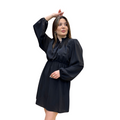 Elegant Black Long Sleeve Mini Dress